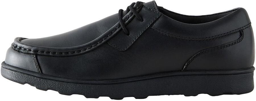 Next Jongens Leren veterschoenen voor school met brede pasvorm (G) Zwart