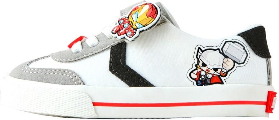 Next Jongens Marvel sneakers met elastische veters en klittenbandsluiting Wit