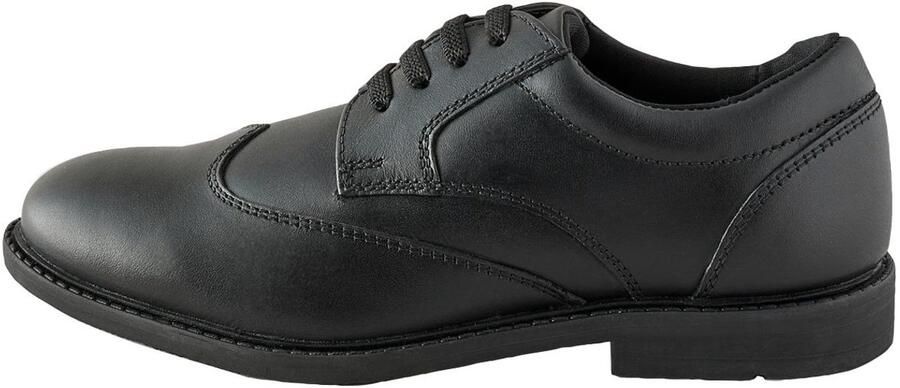 Next Jongens Nette leren schoolschoenen met elastische veters Zwart