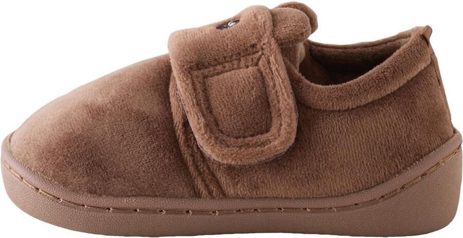 Next Jongens Pantoffels met klittenbandsluiting en voetbed Bruin