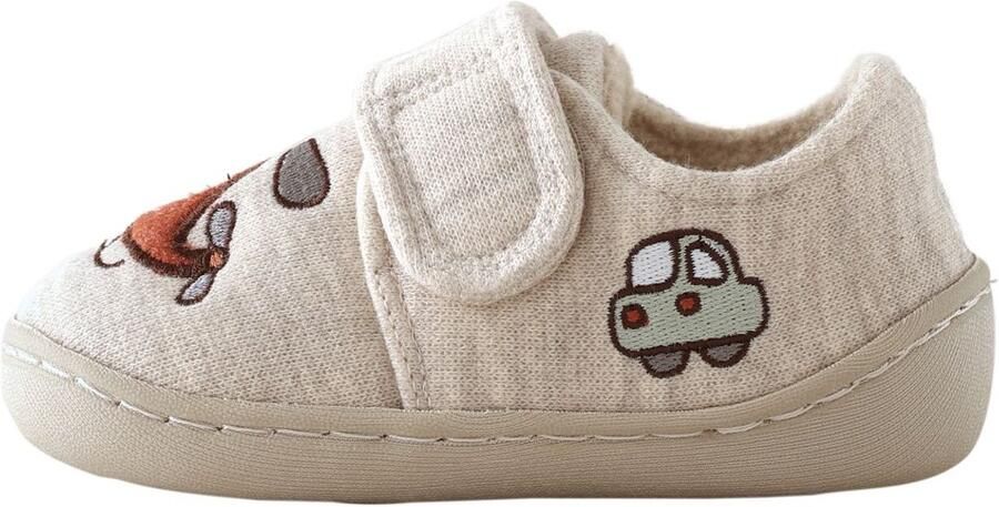 Next Jongens Pantoffels met klittenbandsluiting en voetbed Naturel