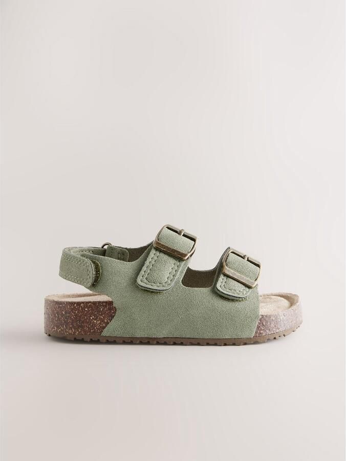 Next Jongens Sandalen met verzacht voetbed en twee gespbandjes Groen
