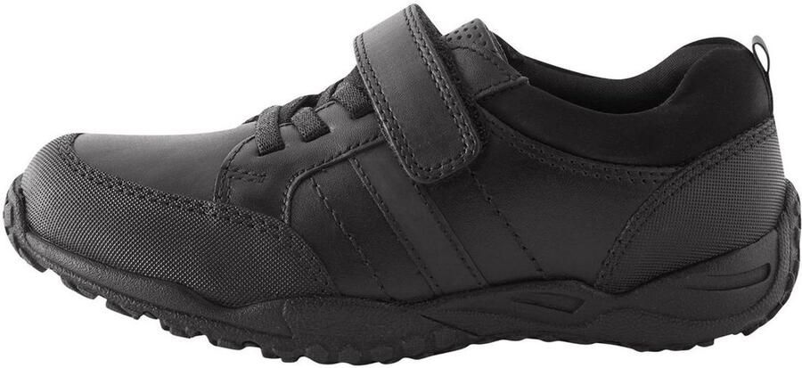 Next Jongens Schoolschoenen van leer met elastische veters brede pasvorm (G) Zwart