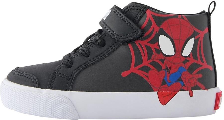 Next Jongens Spidey And Friends laarzen met klittenbandsluiting en elastische veters Zwart