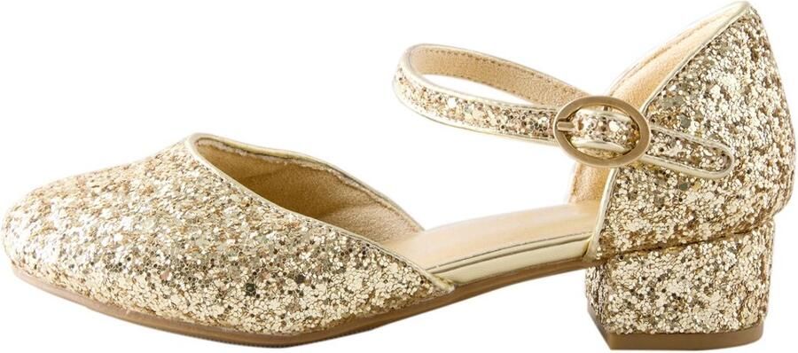 Next Meisjes Feestelijke schoenen met laag hakje bandje en brede pasvorm Goud
