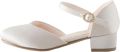 Next Meisjes Feestelijke schoenen met laag hakje bandje en brede pasvorm Naturel - Ivory/Wit