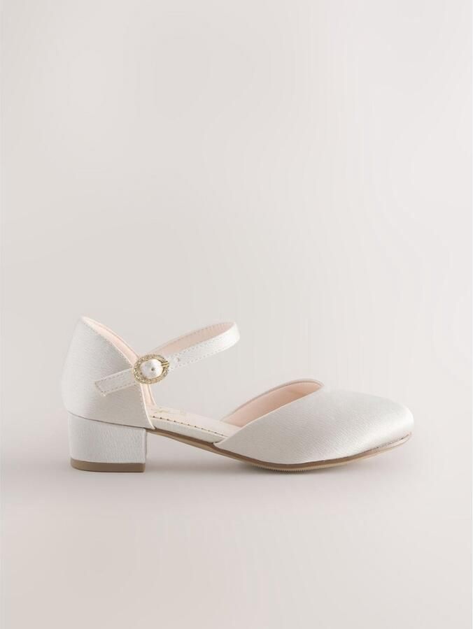 Next Meisjes Feestelijke schoenen met laag hakje en bandje Crème