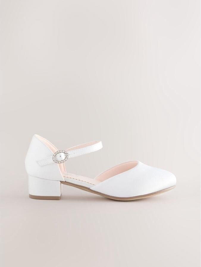 Next Meisjes Feestelijke schoenen met laag hakje en bandje Wit