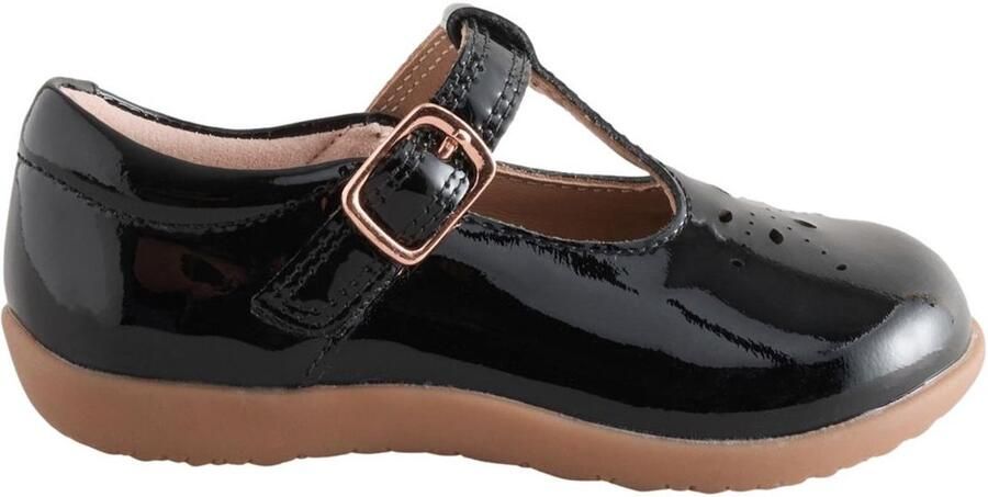 Next Meisjes First Walker schoenen met T-bandje en klittenbandsluiting brede pasvorm (G) Zwart