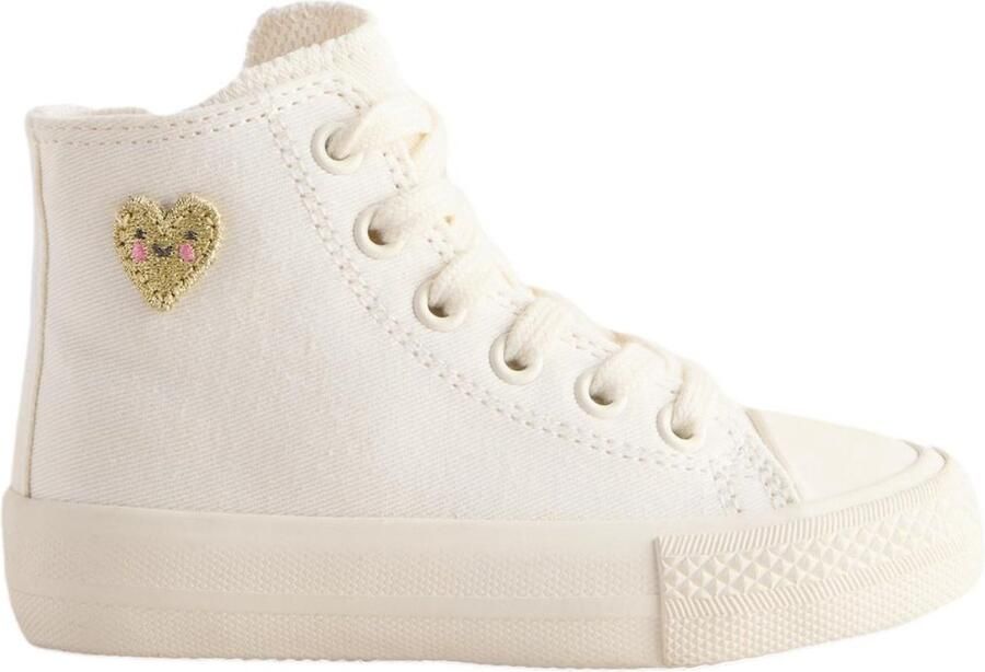 Next Meisjes Hoge sneakers met brede pasvorm (G) Wit