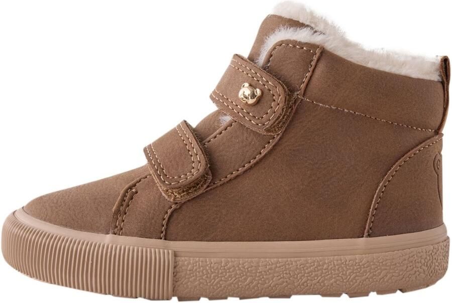 Next Meisjes Hoge sneakers met klittenbandsluiting en brede pasvorm (G) Bruin