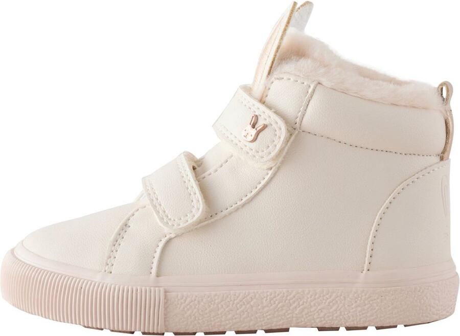 Next Meisjes Hoge sneakers met klittenbandsluiting en brede pasvorm (G) Crème