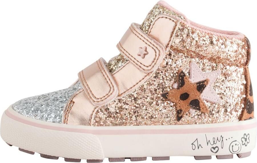 Next Meisjes Hoge sneakers met klittenbandsluiting en brede pasvorm (G) Goud