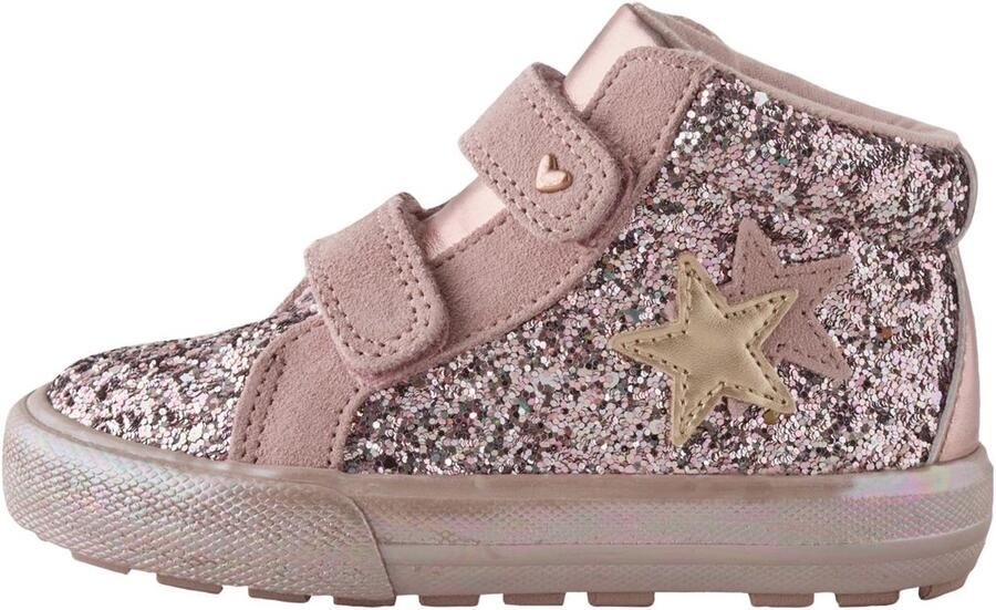 Next Meisjes Hoge sneakers met klittenbandsluiting en brede pasvorm (G) Roze