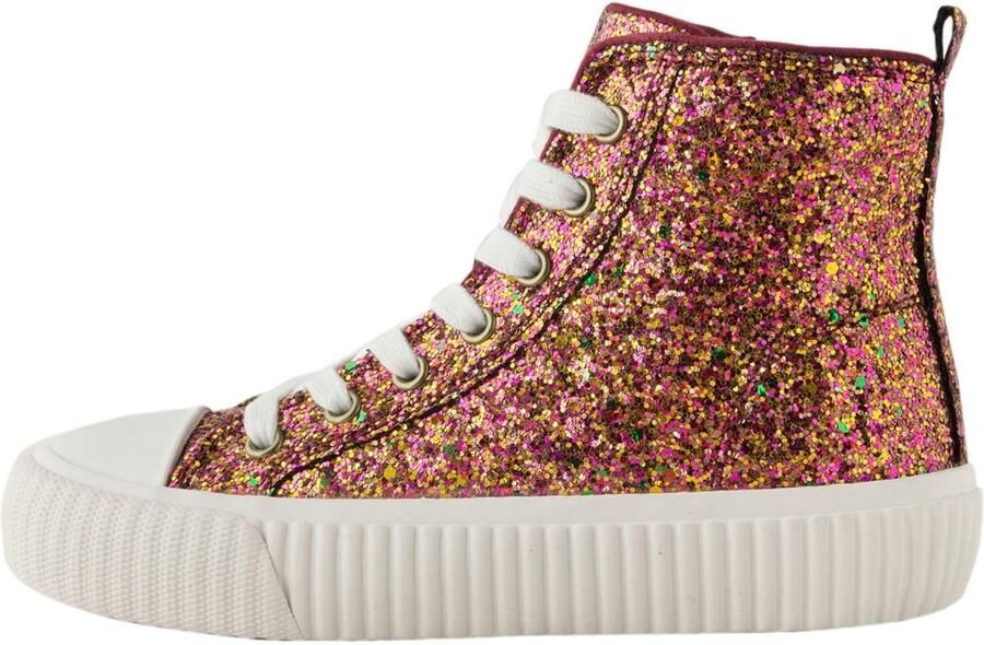 Next Meisjes Hoge vetersneakers met brede pasvorm (G) Roze