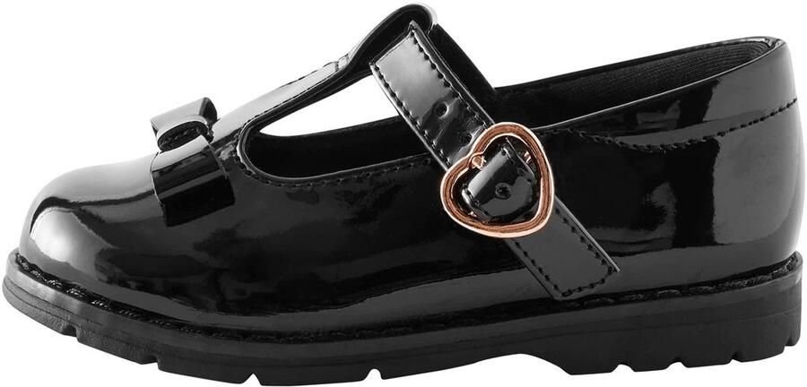 Next Meisjes Junior-schoolschoenen met T-bandje en strik Zwart