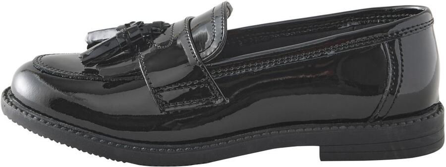 Next Meisjes Leren loafers met kwastjes schoolschoenen brede pasvorm (G) Zwart