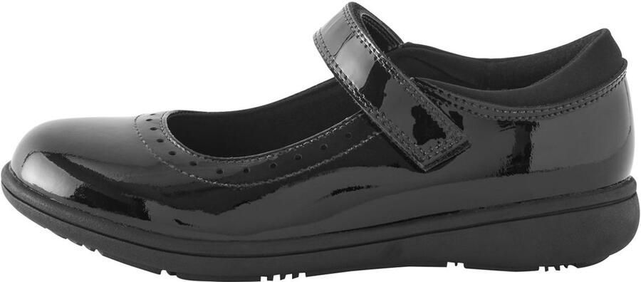 Next Meisjes Leren Mary Jane-schoolschoenen met brogue-details. Zwart