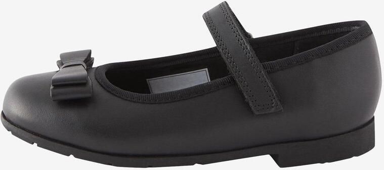Next Meisjes Leren Mary Jane-schoolschoenen met strik en smalle pasvorm (E) Zwart