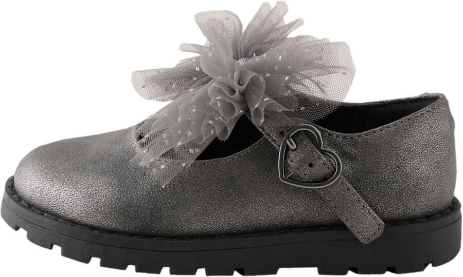 Next Meisjes Mary Jane-schoenen met dikke strik en brede pasvorm (G) Zilver