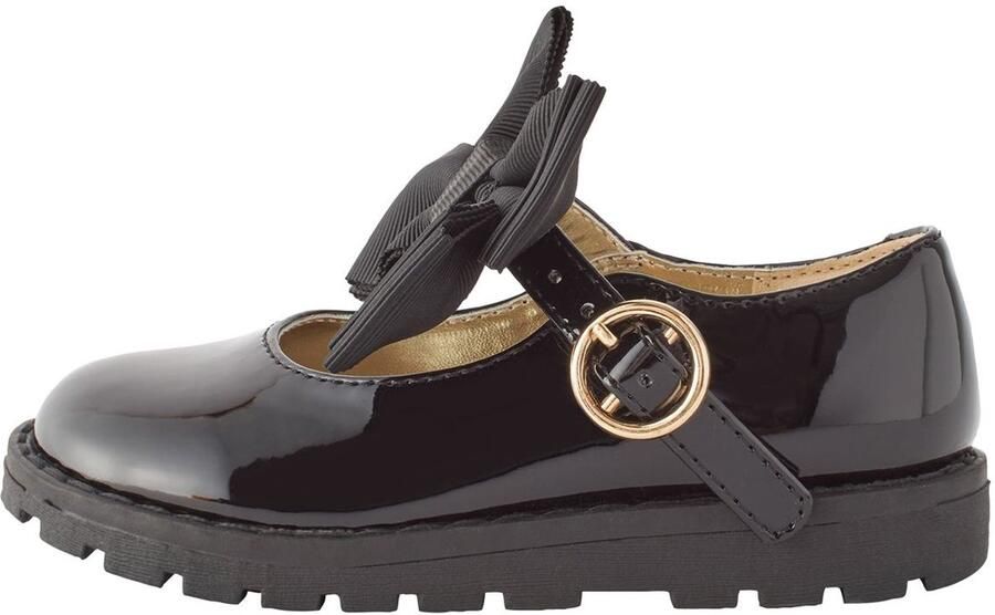 Next Meisjes Mary Jane-schoenen met dikke strik en brede pasvorm (G) Zwart
