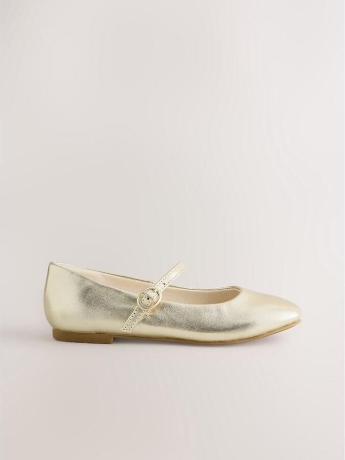 Next Meisjes Mary Jane-schoenen met klittenbandsluiting Goud