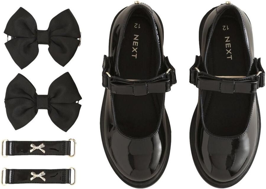 Next Meisjes Mary Jane-schoenen voor school met verwisselbaar bandje Zwart