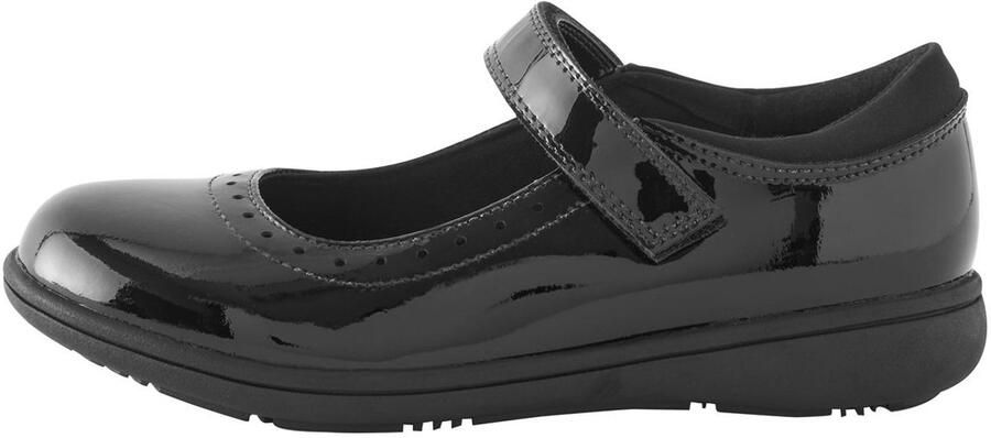 Next Meisjes Mary Jane-schoolschoenen van leer met broguedetail en smalle pasvorm (E) Zwart