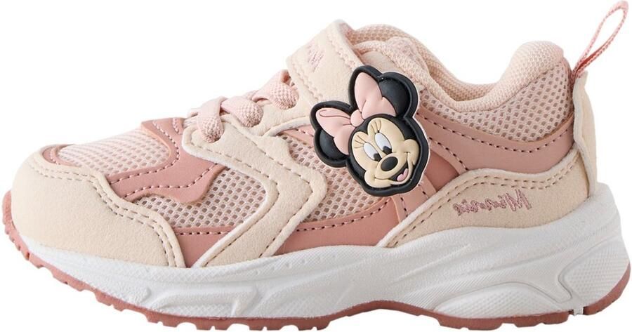 Next Meisjes Minnie Mouse sneakers met klittenbandsluiting en elastische veters Roze