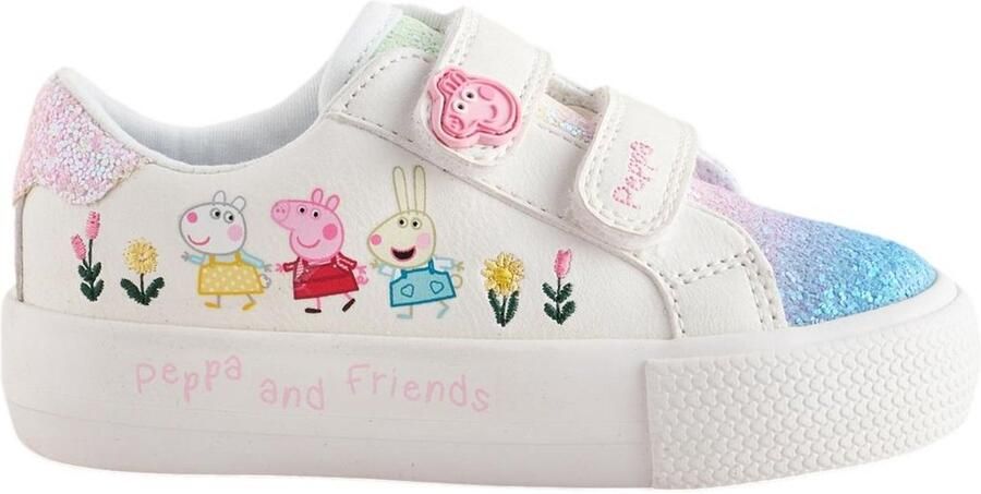 Next Meisjes Peppa Pig sneakers met klittenbandsluiting en dikke zool Wit
