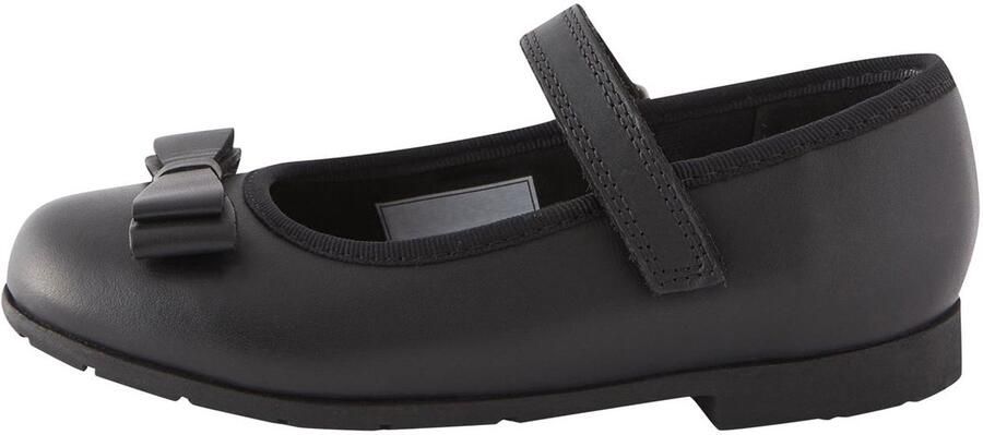 Next Meisjes School Leren Mary Jane-schoenen met strik en brede pasvorm (G) Zwart