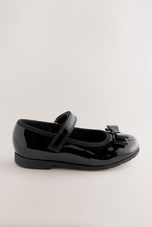 Next Meisjes School Leren Mary Jane-schoenen met strik Zwart