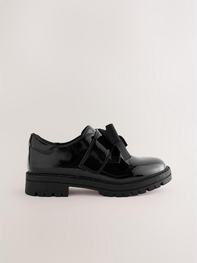 Next Meisjes Schoolschoenen met strik en riempje Zwart