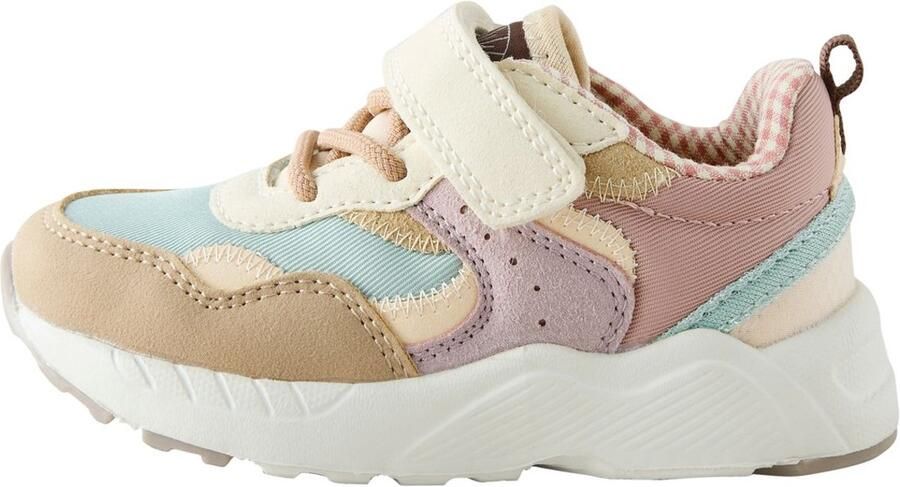 Next Meisjes Sneakers met klittenbandsluiting elastische veters en brede pasvorm (G) Crème