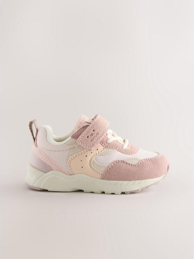 Next Meisjes Sneakers met klittenbandsluiting elastische veters en brede pasvorm (G) Roze