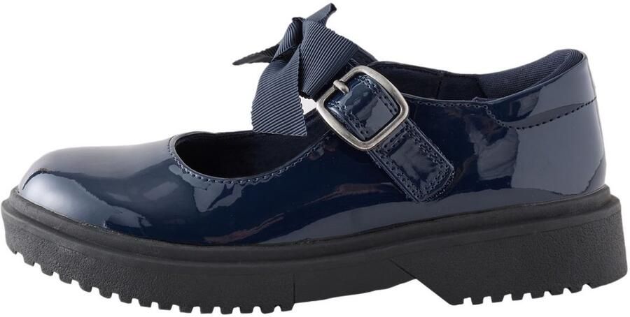 Next Meisjes Stoere Mary Jane-schoolschoenen met strik en wijde pasvorm (G) Blauw