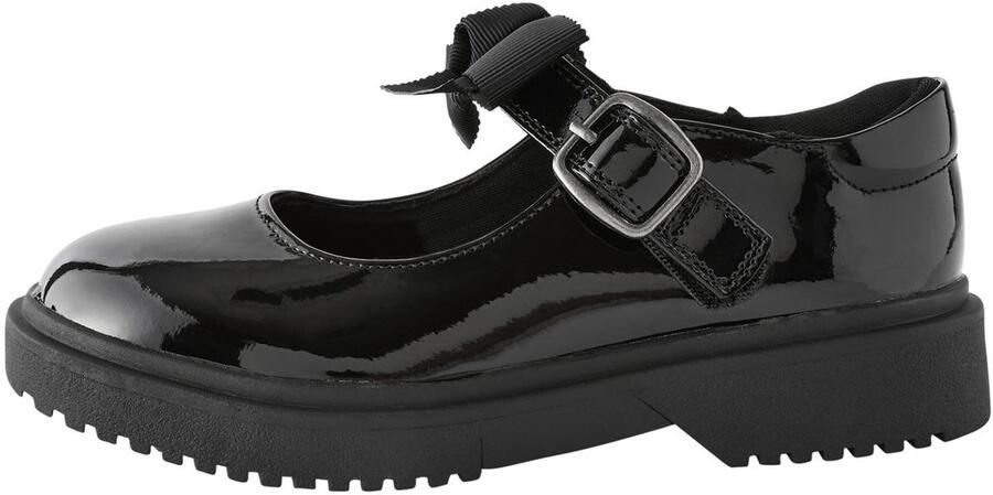 Next Meisjes Stoere Mary Jane-schoolschoenen met strik en wijde pasvorm (G) Zwart