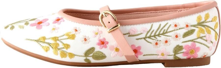 Next Meisjes Vlekbestendige satijnen Mary Jane-schoenen met borduursel Wit