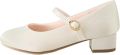 Next Meisjes Vlekbestendige satijnen Mary Jane-schoenen met hak voor bloemenmeisjes Crème - Beige