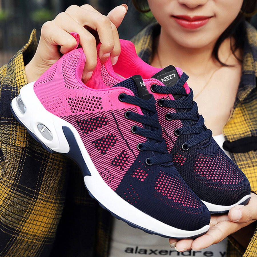 NezR Sneakers On Air Sneakers Dames Wandelschoenen Loopschoenen Sportschoenen Lichtgewicht en Comfortabel Pruim Let op valt klein Schoenen