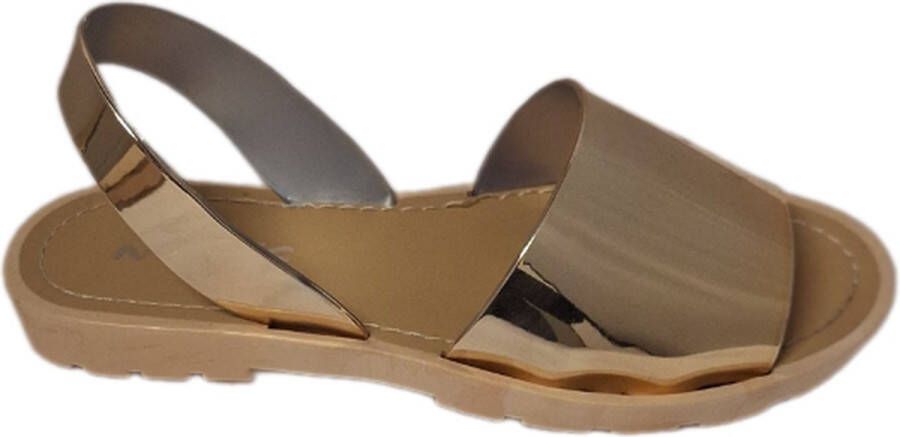 NICO'S -SANDAL-GOLD BEIGE-MIROR LAKLOOK-HEELSTRAP