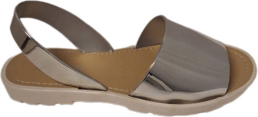 NICO'S -SANDAL-SILVER WHITE-MIROR LAKLOOK-HEELSTRAP