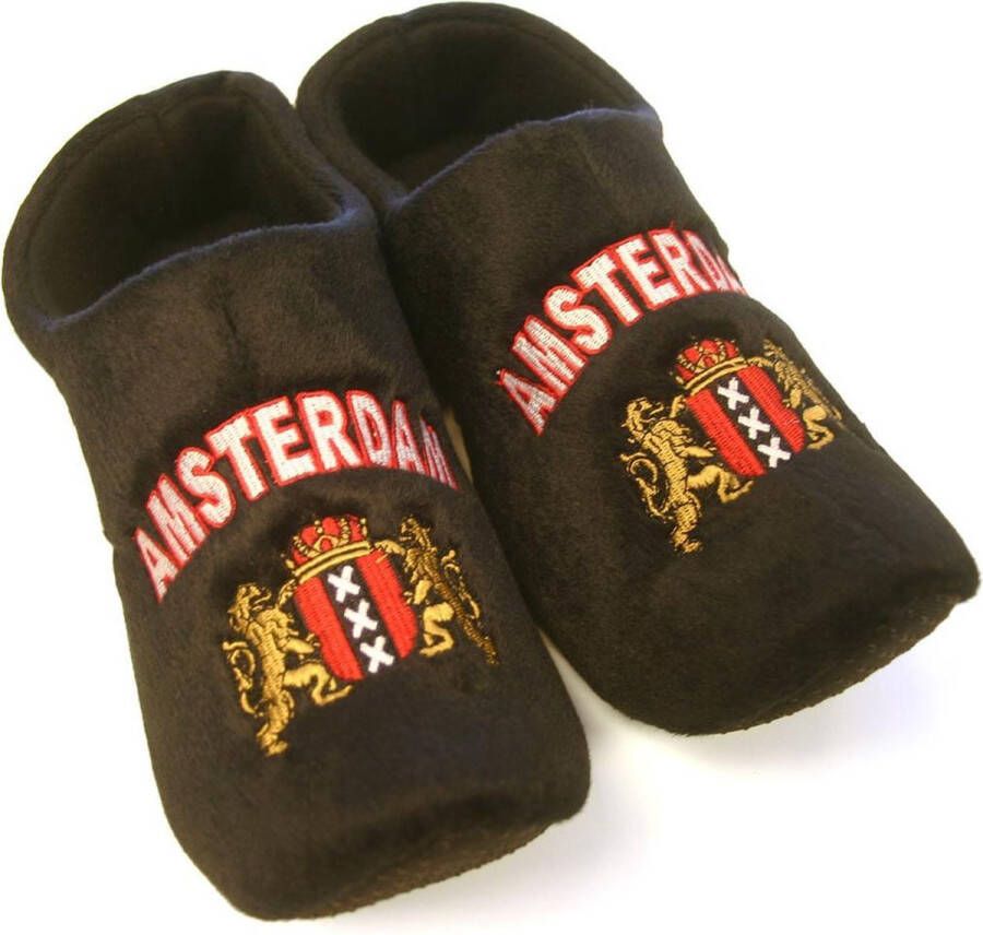 Klompenfabriek Nijhuis Clogs Pluche Klomp Sloffen Unisex Amsterdam Zwart - Foto 2