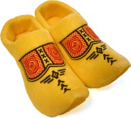 Gele pluche klompen clogs sloffen pantoffels voor kleuters Kinder klompsloffen voor