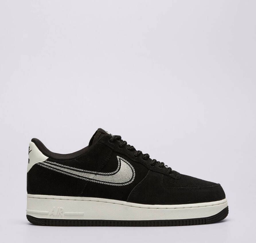 Nike Air Force 1 07 LV8 Black Sail Embroidered Swoosh Sneakers Heren Doos Zonder Deksel