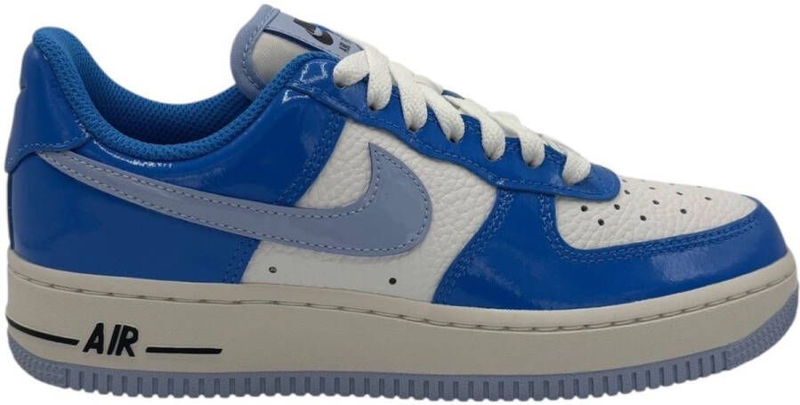 Nike Air Force 1 Low Blue Patent Sneakers Unisex Blauw Wit