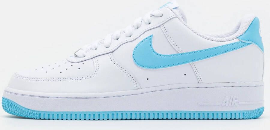 Nike Herenschoenen Air Force 1 '07 White White Aquarius Blue- Heren White White Aquarius Blue