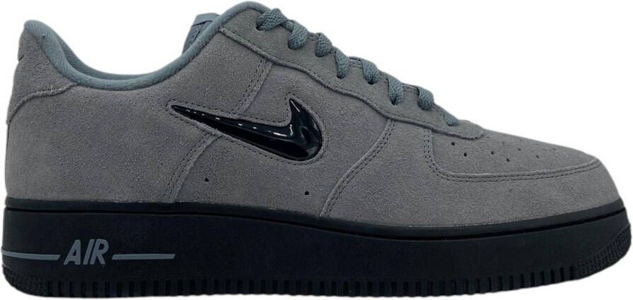Nike Air Force 1 Jewel Cool Grey Zwart Suede Sneakers Heren Doos Zonder Deksel - Foto 3