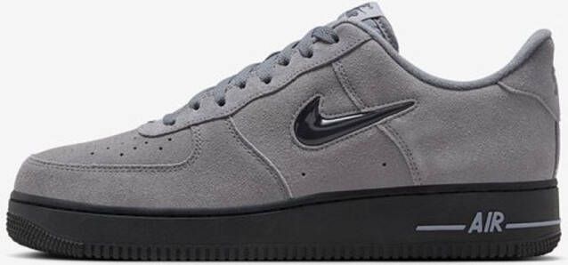Nike Air Force 1 Jewel Cool Grey Suede Black Sneakers Unisex Doos Zonder Deksel