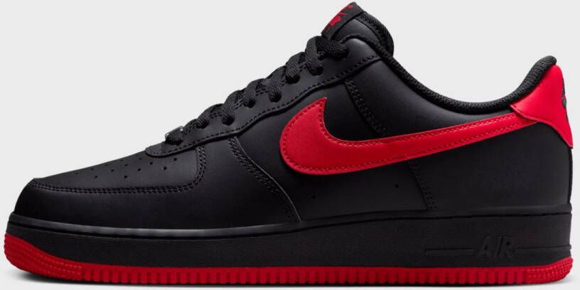 Nike Herenschoen Air Force 1 '07 Black Black University Red- Heren Black Black University Red